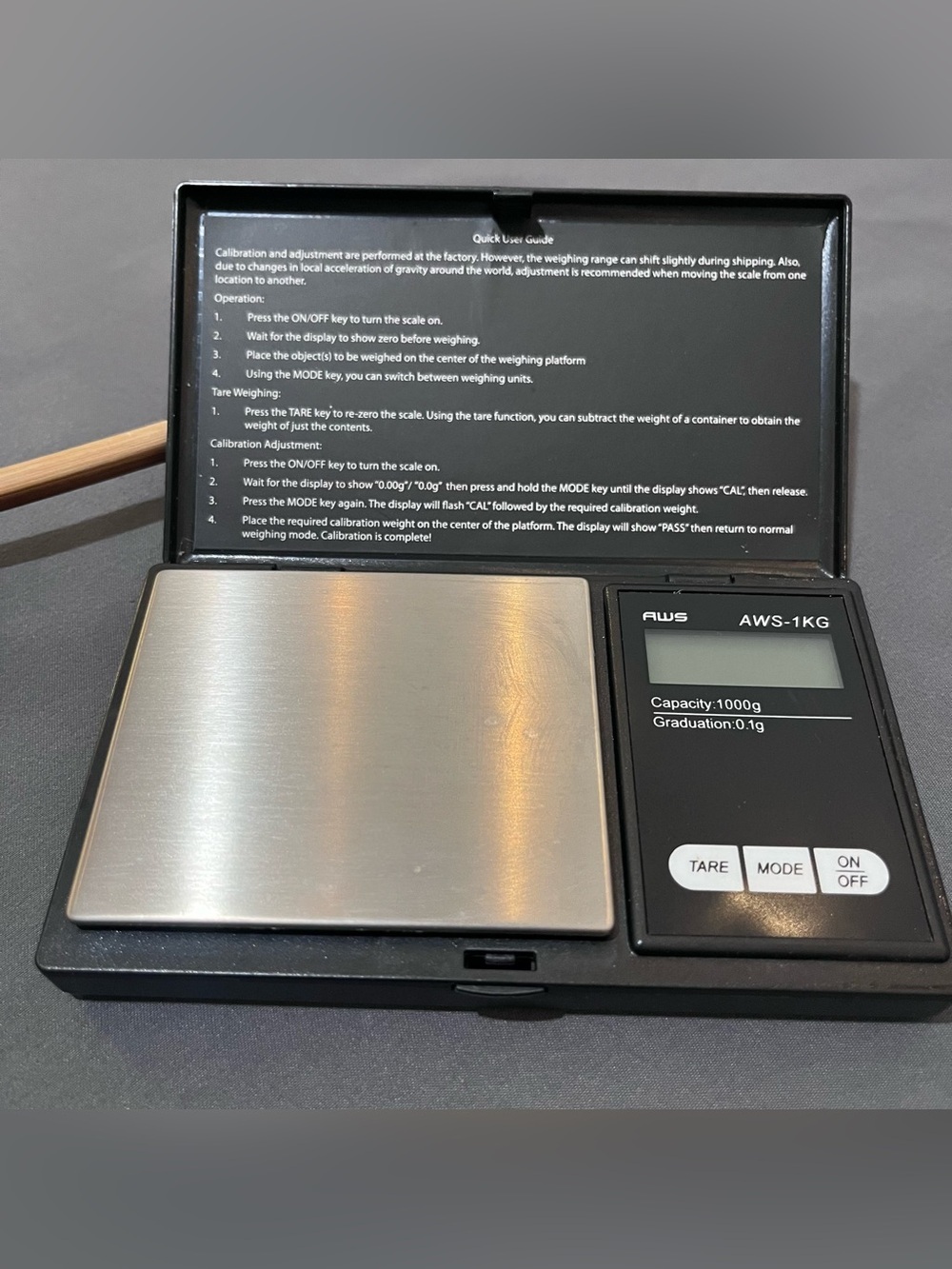American Weigh Scales AWS-1KG Digital Pocket Scale Works Capacity Jewelry Weight